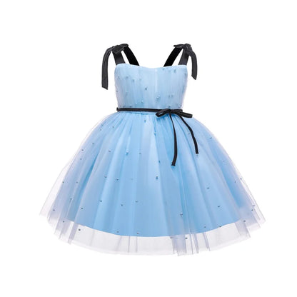 Elegantes Weihnachtskleid für Mädchen – Rückenfreies Prinzessinnenkleid mit Schleife – Festliches Ballkleid für Gala, Geburtstag & Hochzeit (Grün)