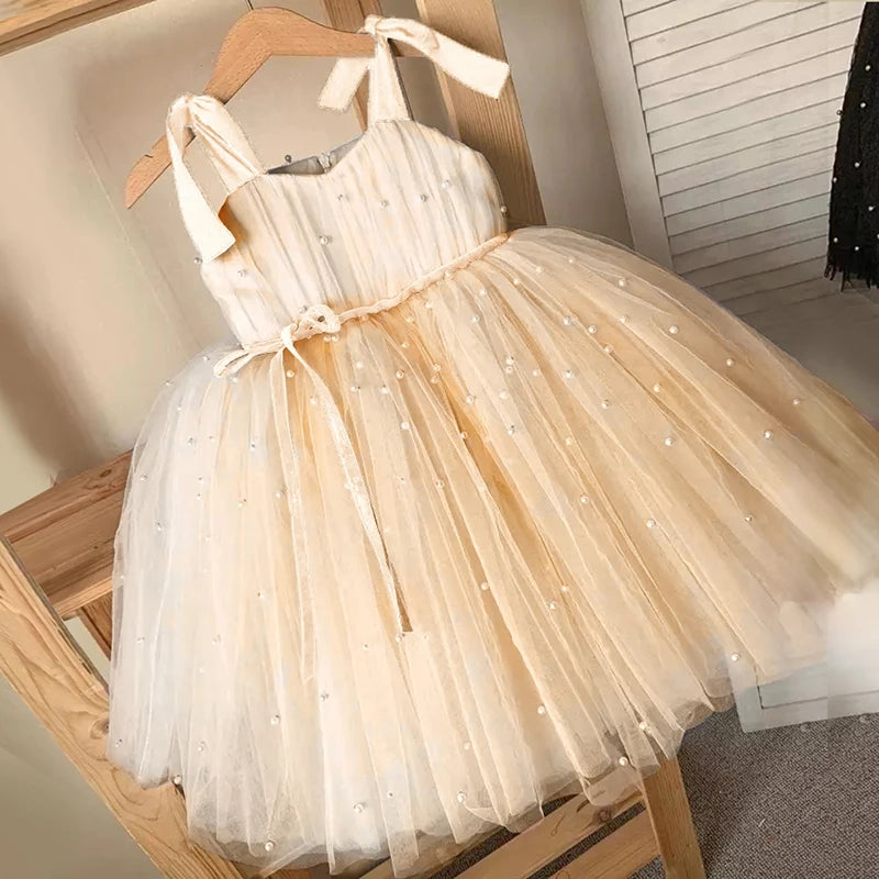 Elegantes Weihnachtskleid für Mädchen – Rückenfreies Prinzessinnenkleid mit Schleife – Festliches Ballkleid für Gala, Geburtstag & Hochzeit (Grün)