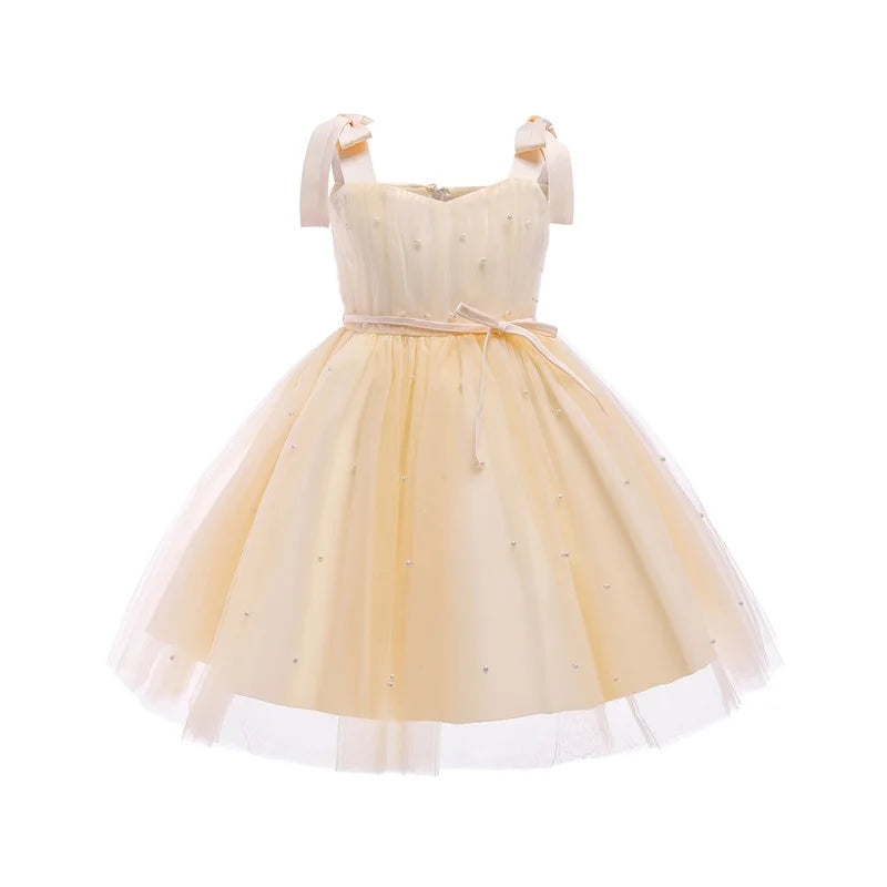 Elegantes Weihnachtskleid für Mädchen – Rückenfreies Prinzessinnenkleid mit Schleife – Festliches Ballkleid für Gala, Geburtstag & Hochzeit (Grün)