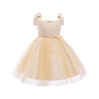 Elegantes Weihnachtskleid für Mädchen – Rückenfreies Prinzessinnenkleid mit Schleife – Festliches Ballkleid für Gala, Geburtstag & Hochzeit (Grün)