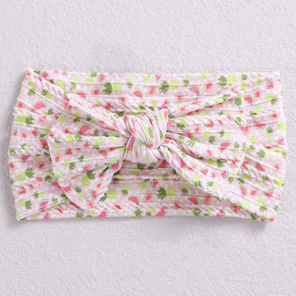 Baby Stirnband mit Schleife – Weiches Haarband für Neugeborene & Kleinkinder | Kinder Haaraccessoire mit Print