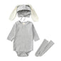 2025 Niedliches Baby-Hasen-Set – Langarm Body mit Ohren-Mütze & Kniestrümpfen | Unisex Babykleidung aus Baumwolle