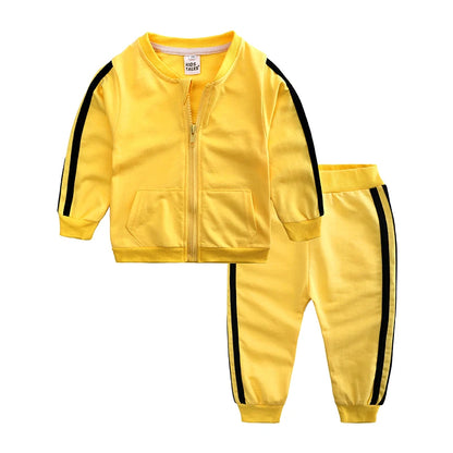 Frühling & Herbst Baby Jogginganzug – 2-teiliges Set aus Baumwolle mit Reißverschlussjacke & Hose für Mädchen & Jungen (6–24 Monate)