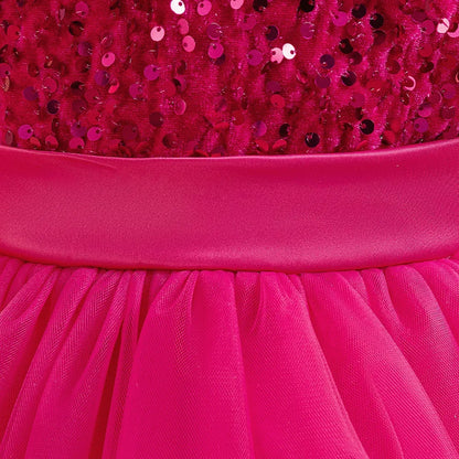 Elegantes Prinzessinnenkleid für Mädchen mit Pailletten & Tüll – Festliches Kleid für Auftritte, Feiern & besondere Anlässe