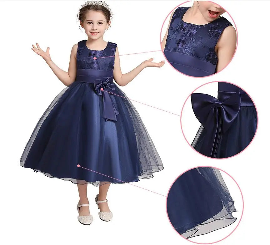 Elegantes Prinzessinnenkleid für Mädchen – Sommerliches Ballkleid für Hochzeit, Party & festliche Anlässe (Größe 100–160 / 3–10 Jahre)