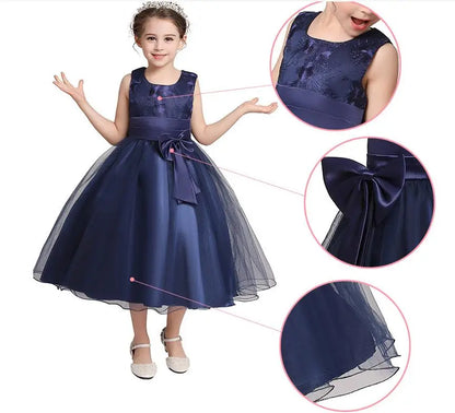 Elegantes Prinzessinnenkleid für Mädchen – Sommerliches Ballkleid für Hochzeit, Party & festliche Anlässe (Größe 100–160 / 3–10 Jahre)