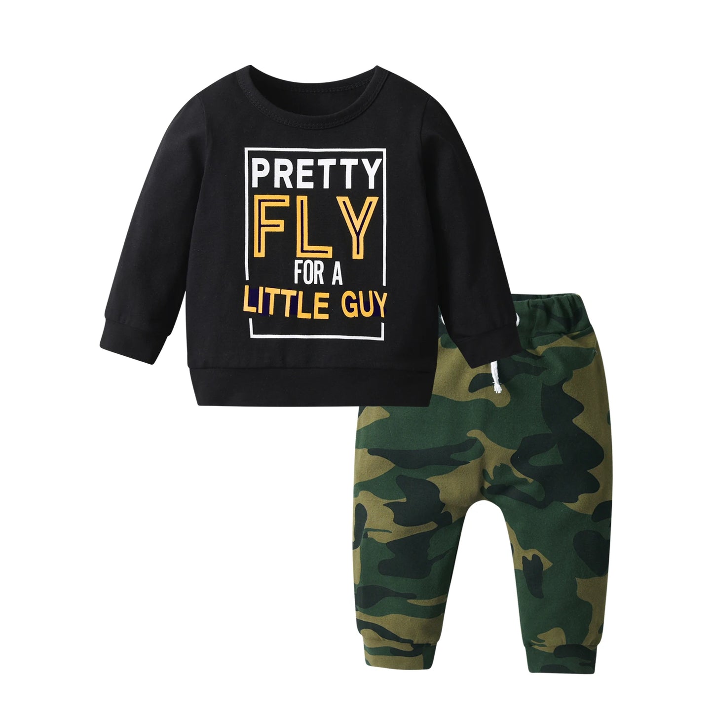 2-teiliges Baby-Set für Herbst – Langarm-Shirt mit Schriftzug & Hose – Unisex Baumwoll-Outfit für Neugeborene & Kleinkinder (0–24 Monate)