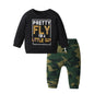 2-teiliges Baby-Set für Herbst – Langarm-Shirt mit Schriftzug & Hose – Unisex Baumwoll-Outfit für Neugeborene & Kleinkinder (0–24 Monate)