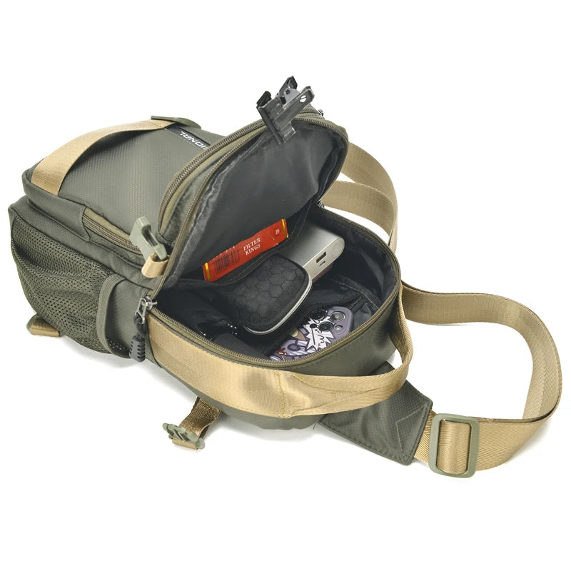 Große Herren Gürteltasche / Crossbody Bag – Leichte Oxford Brusttasche mit hoher Kapazität – Schultertasche für Alltag & Freizeit