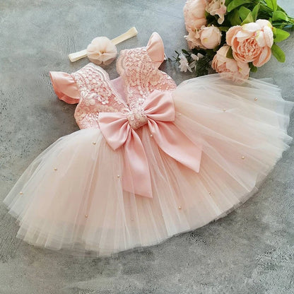 Elegantes Weihnachtskleid für Mädchen – Rückenfreies Prinzessinnenkleid mit Schleife – Festliches Ballkleid für Gala, Geburtstag & Hochzeit (Grün)