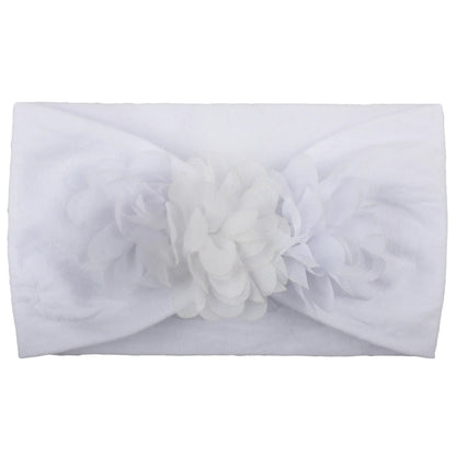 Elastisches Haarband mit Schleife für Mädchen – Blumenmuster Turban-Stirnband | Weiches Kinder-Haaraccessoire für Neugeborene & Kleinkinder
