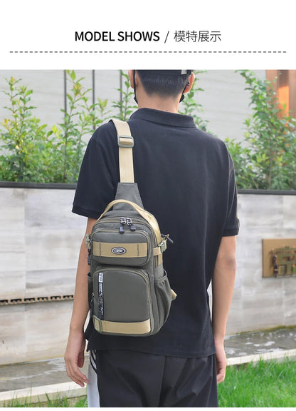 Große Herren Gürteltasche / Crossbody Bag – Leichte Oxford Brusttasche mit hoher Kapazität – Schultertasche für Alltag & Freizeit