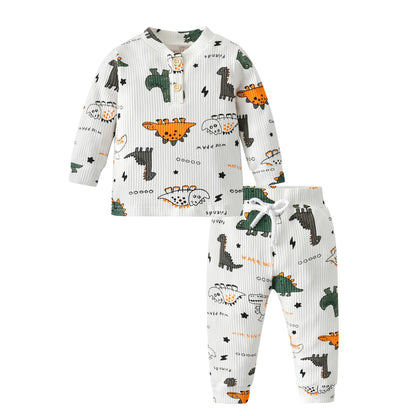 2-teiliges Baby-Set für Herbst – Langarm-Shirt mit Schriftzug & Hose – Unisex Baumwoll-Outfit für Neugeborene & Kleinkinder (0–24 Monate)