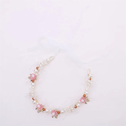 Frühlingshafte Boho Blumenkrone mit Perlen für Mädchen – Hochzeit Haarschmuck & Blumen-Haarreif | Kinder Geschenk