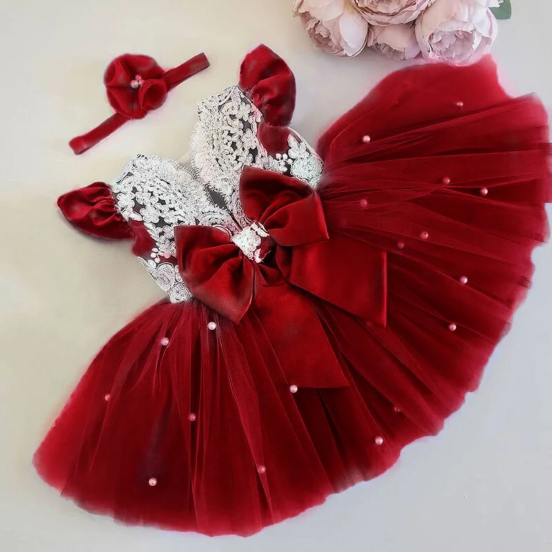 Elegantes Weihnachtskleid für Mädchen – Rückenfreies Prinzessinnenkleid mit Schleife – Festliches Ballkleid für Gala, Geburtstag & Hochzeit (Grün)