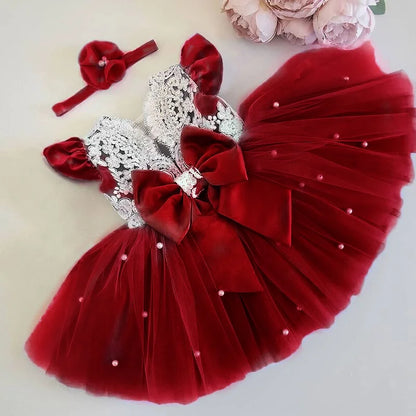 Elegantes Weihnachtskleid für Mädchen – Rückenfreies Prinzessinnenkleid mit Schleife – Festliches Ballkleid für Gala, Geburtstag & Hochzeit (Grün)