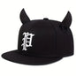 Fashion Hip Hop Baseball Cap mit “P”-Stickerei – Verstellbare Snapback-Cap mit Hörnern für Herren – Streetwear Stil
