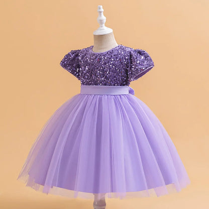 Elegantes Prinzessinnenkleid für Mädchen mit Pailletten & Tüll – Festliches Kleid für Auftritte, Feiern & besondere Anlässe