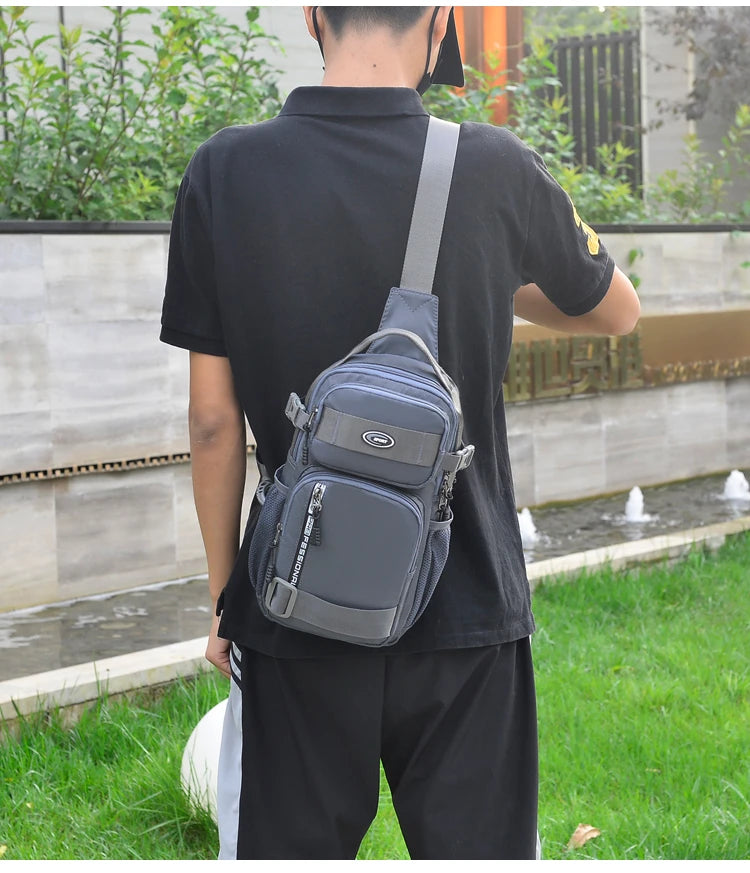 Große Herren Gürteltasche / Crossbody Bag – Leichte Oxford Brusttasche mit hoher Kapazität – Schultertasche für Alltag & Freizeit