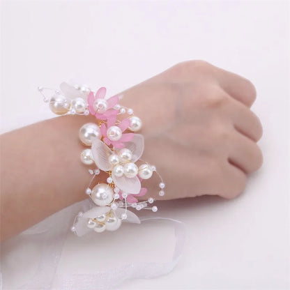 Frühlingshafte Boho Blumenkrone mit Perlen für Mädchen – Hochzeit Haarschmuck & Blumen-Haarreif | Kinder Geschenk