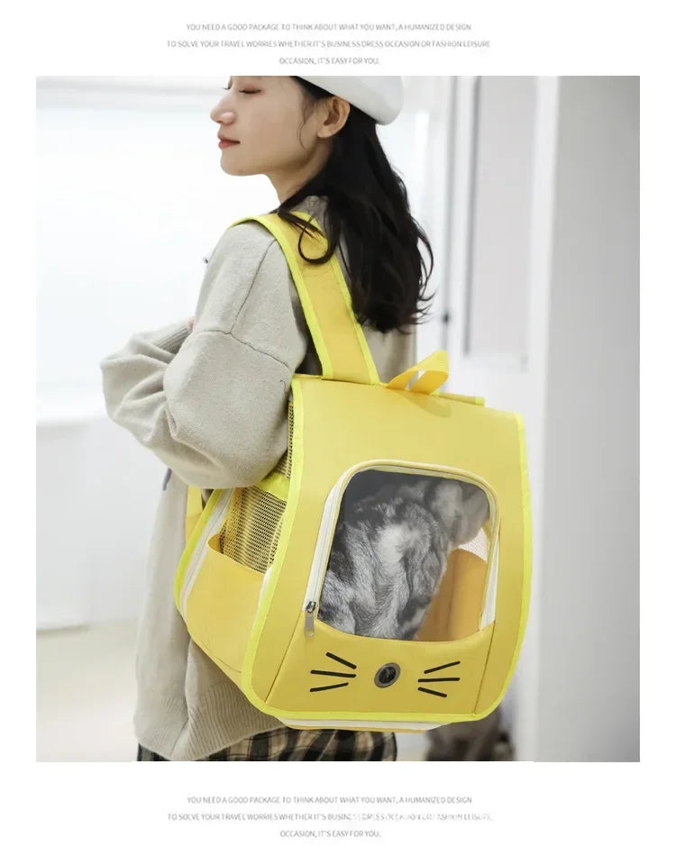 Tragbarer Katzenrucksack – Atmungsaktive Transporttasche für Katzen & kleine Hunde | Outdoor & Reise geeignet