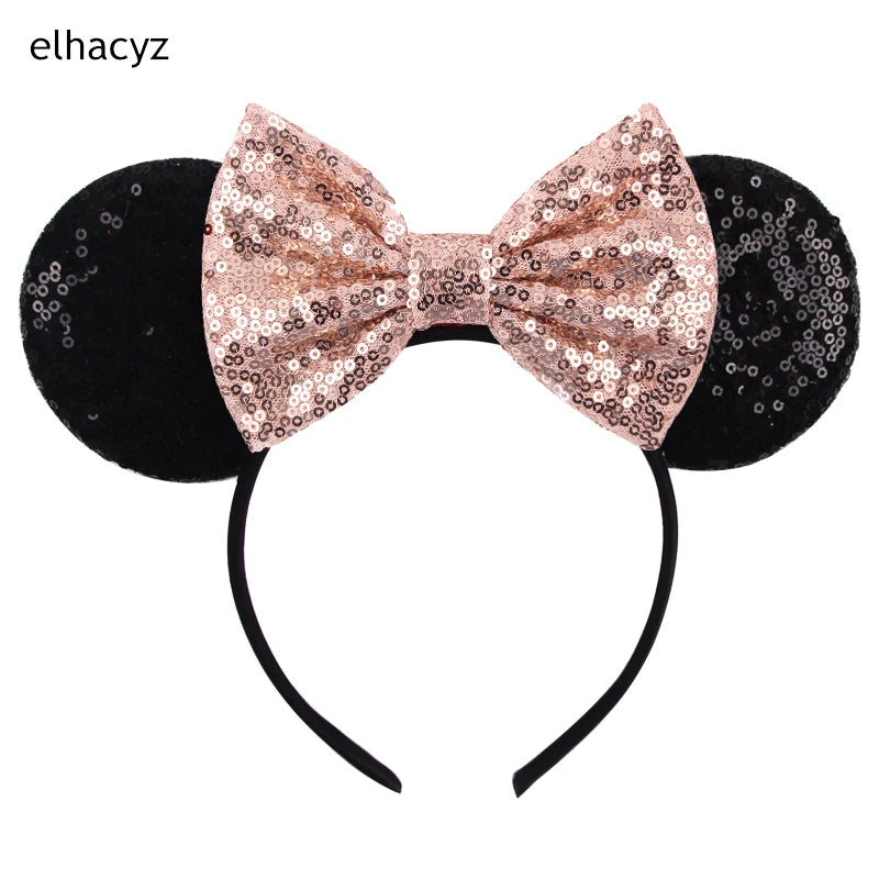 2025 Disney Minnie Maus Haarreif mit Stickerei & Pailletten – Party-Accessoire für Kinder & Erwachsene