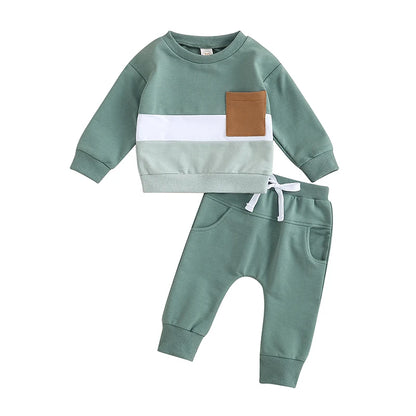 2-teiliges Baby-Set für Herbst – Baumwollpullover mit Regenbogen-Print & Hose – Outfit für Jungen & Mädchen (0–3 Jahre)