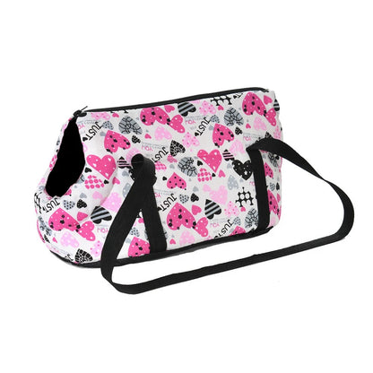Klassische Haustiertragetasche für kleine Hunde & Katzen – Weiche Schultertasche mit Trageriemen, Outdoor-Reisetasche
