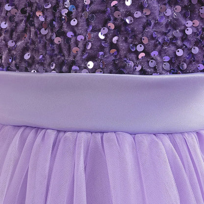 Elegantes Prinzessinnenkleid für Mädchen mit Pailletten & Tüll – Festliches Kleid für Auftritte, Feiern & besondere Anlässe
