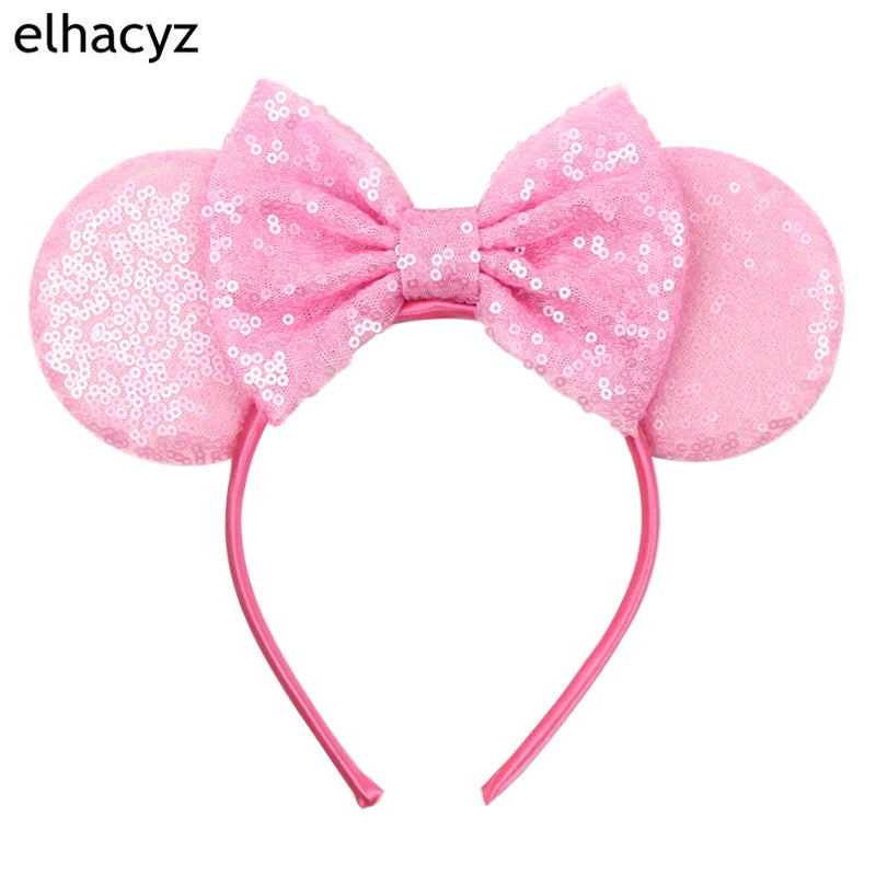 2025 Disney Minnie Maus Haarreif mit Stickerei & Pailletten – Party-Accessoire für Kinder & Erwachsene