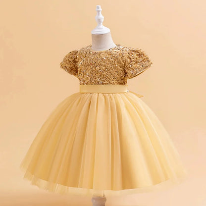 Elegantes Prinzessinnenkleid für Mädchen mit Pailletten & Tüll – Festliches Kleid für Auftritte, Feiern & besondere Anlässe