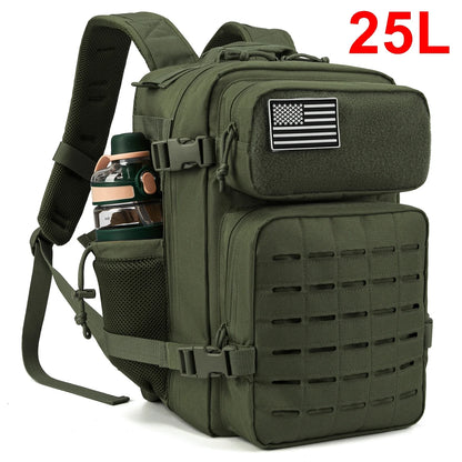 QT&QY Taktischer Rucksack 25L/45L – Outdoor Survival Bug Out Bag für Männer & Frauen – Schulrucksack mit Flaschenhalter