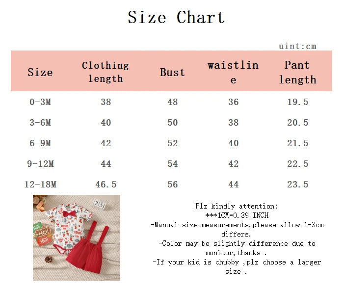 Weihnachts-Outfit für Baby-Jungen (0–12 Monate) – 2-teilig: Santa Body mit kurzen Ärmeln & Hosenträgerhose – Gentleman-Stil
