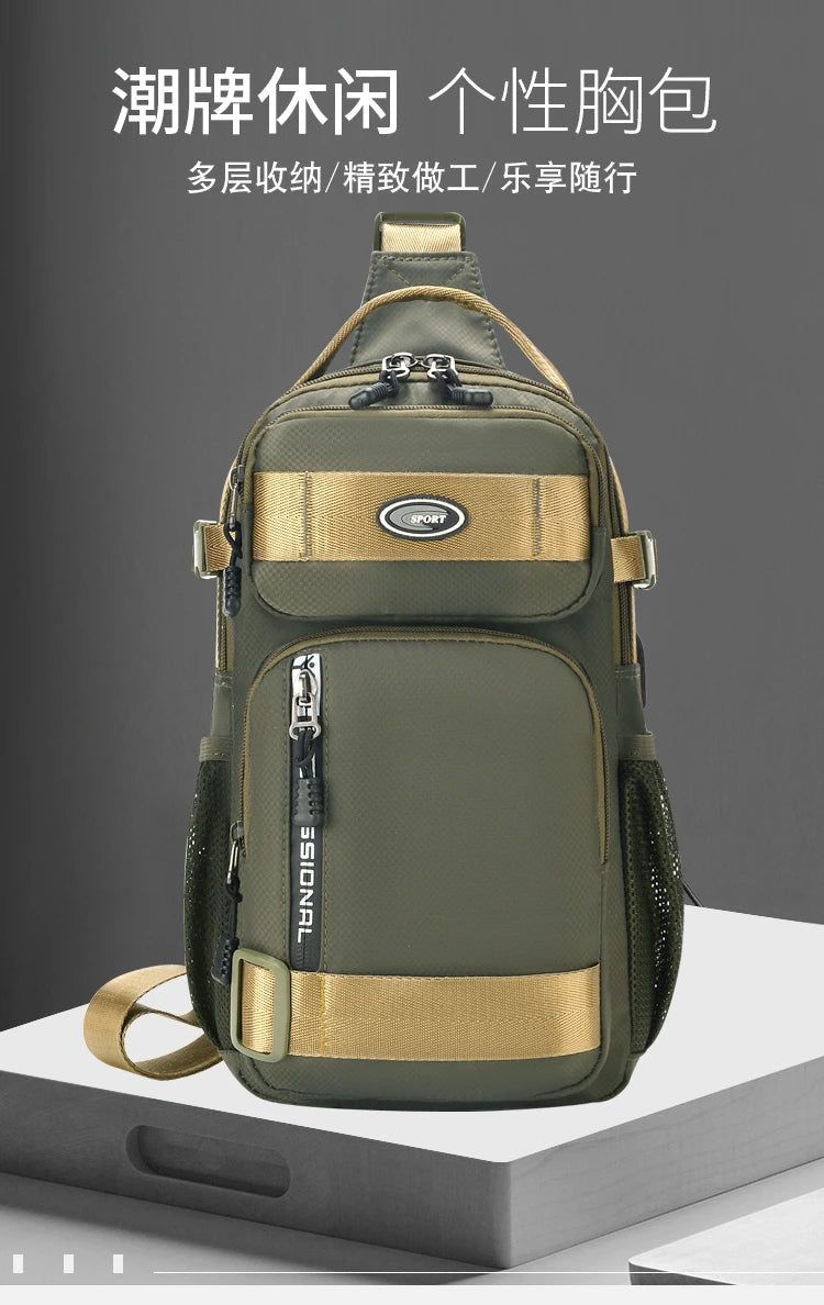 Große Herren Gürteltasche / Crossbody Bag – Leichte Oxford Brusttasche mit hoher Kapazität – Schultertasche für Alltag & Freizeit