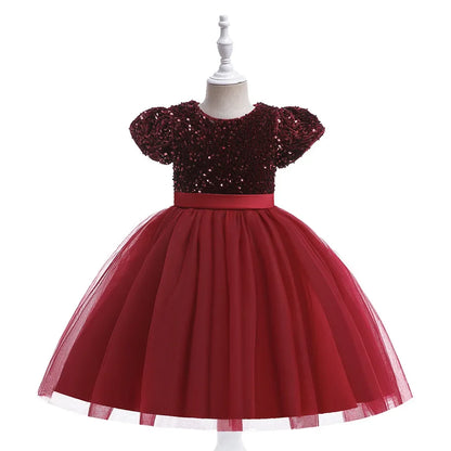 Elegantes Prinzessinnenkleid für Mädchen mit Pailletten & Tüll – Festliches Kleid für Auftritte, Feiern & besondere Anlässe