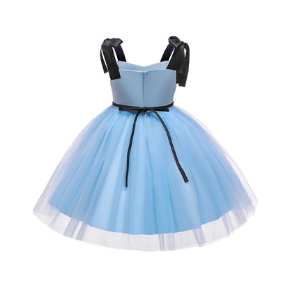 Elegantes Weihnachtskleid für Mädchen – Rückenfreies Prinzessinnenkleid mit Schleife – Festliches Ballkleid für Gala, Geburtstag & Hochzeit (Grün)