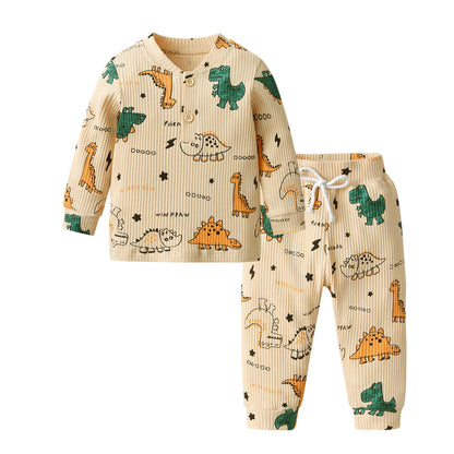 2-teiliges Baby-Set für Herbst – Langarm-Shirt mit Schriftzug & Hose – Unisex Baumwoll-Outfit für Neugeborene & Kleinkinder (0–24 Monate)