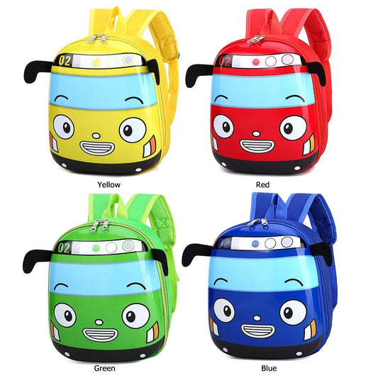 Süßer 3D Cartoon Schulrucksack für Kinder – Bus-Motiv für Jungen & Mädchen – Kindergarten Tasche 2–5 Jahre