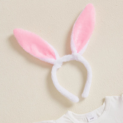 Süßes Baby-Osteroutfit für Mädchen – 3-teilig: Häschen-Body mit Tüllrock & Haarband mit Ohren (0–18 Monate)