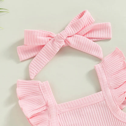 Sommer Baby Unisex 2-tlg. Set – Rüschenträger-Body & Shorts | Weiches Baumwoll-Outfit für Mädchen & Jungen (0–18 Monate)
