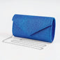 Damen Glitzer Clutch – Envelope-Abendtasche mit Kette in Silber – Elegante Mini-Handtasche für Hochzeit & Party