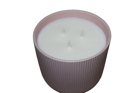 🕯️ Luxuriöse Duftkerze aus Kokoswachs im Keramikgefäß – Handgemacht, mit ätherischem Kokosöl, 3 Dochte, 1800 g