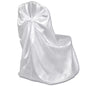 6er-Set Weiße Stuhlhussen aus Satin für Hochzeit, Bankett oder Konferenz